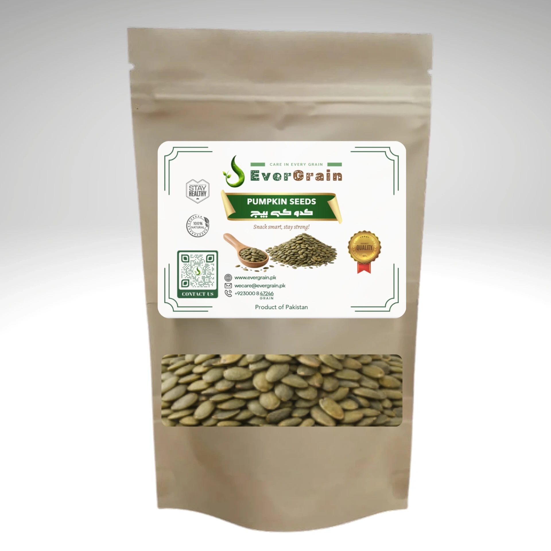 EverGrain Premium Green Pumpkin Seeds (without shell) – Raw Natural & Healthy Snack – 100% Fresh & Organic Quality
