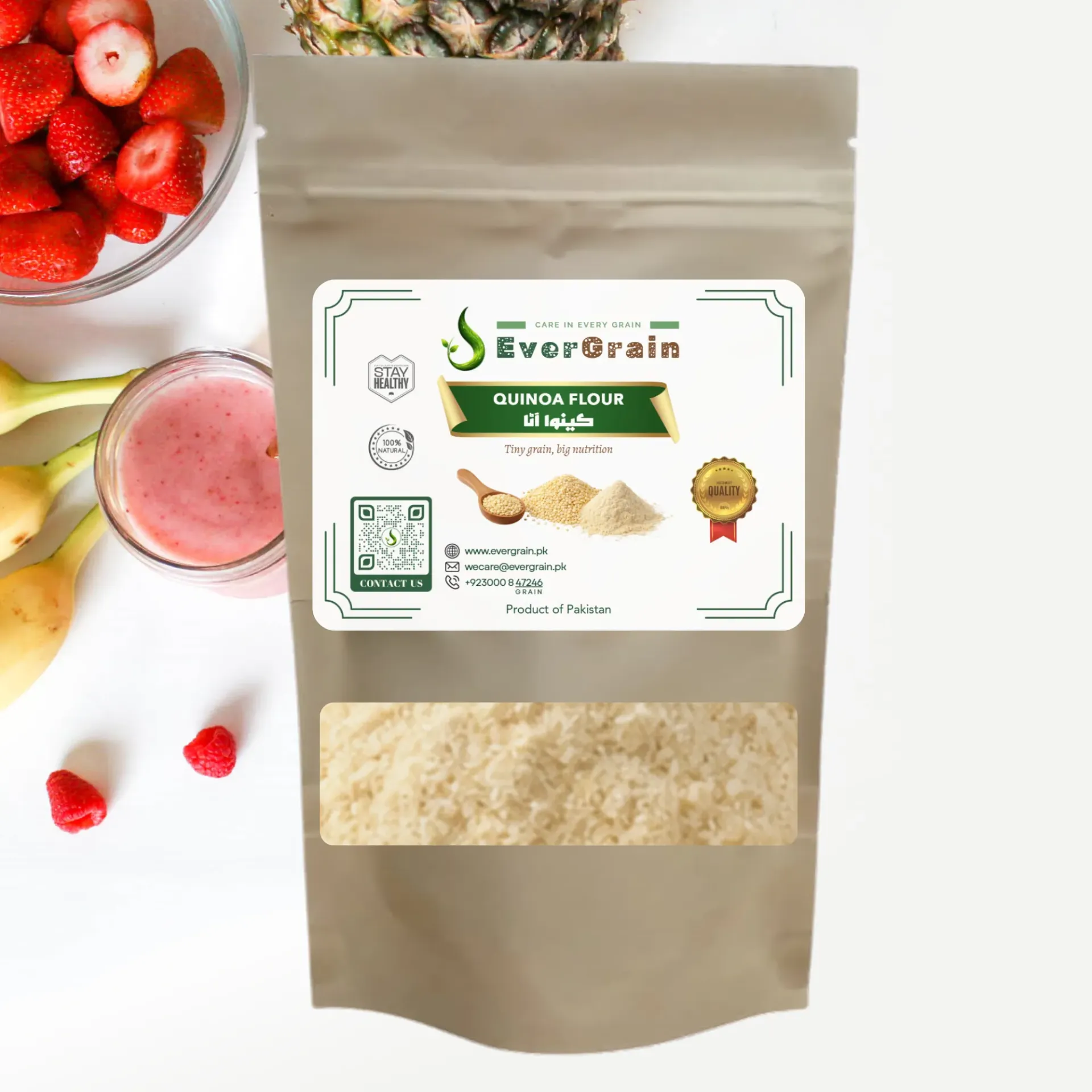 EverGrain Quinoa Flour ( قینوا  کا آٹا) (Atta / ata) | 100% Natural Superfood | Vegan & Keto Friendly